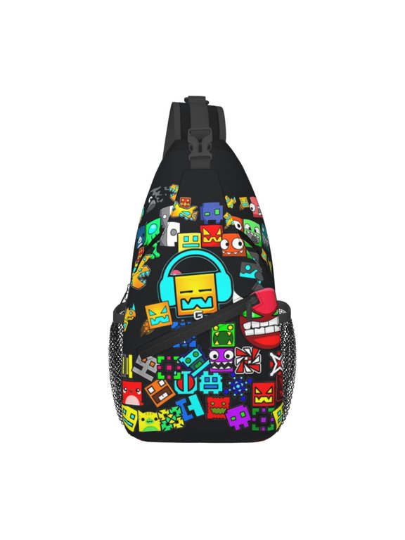 Geo-metry Game Da-sh Sling Bag Crossbody Sling Backpack Chest Bag Daypack Purses Shoulder Bag For Women Men Travel Hiking
