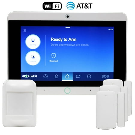 GeoAlarm Wireless Security System Kit, Professional Grade, DIY Self Installation, No-Term Contracts, Built-In Dual-Path WiFi/Cellular AT&T 4G LTE Communicator