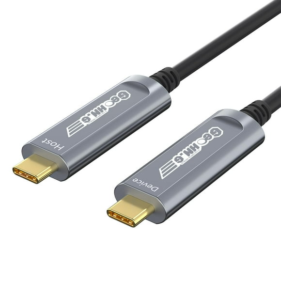 GeoHN.G Fiber Optic USB C to USB C Cable 15M/50FT, 10Gbps High-Speed Long Distance Data Transfer USB 3.2 Extension Cable, AOC for VR/AR, Quest2, Webcam, Camera, Mini PC and More C5