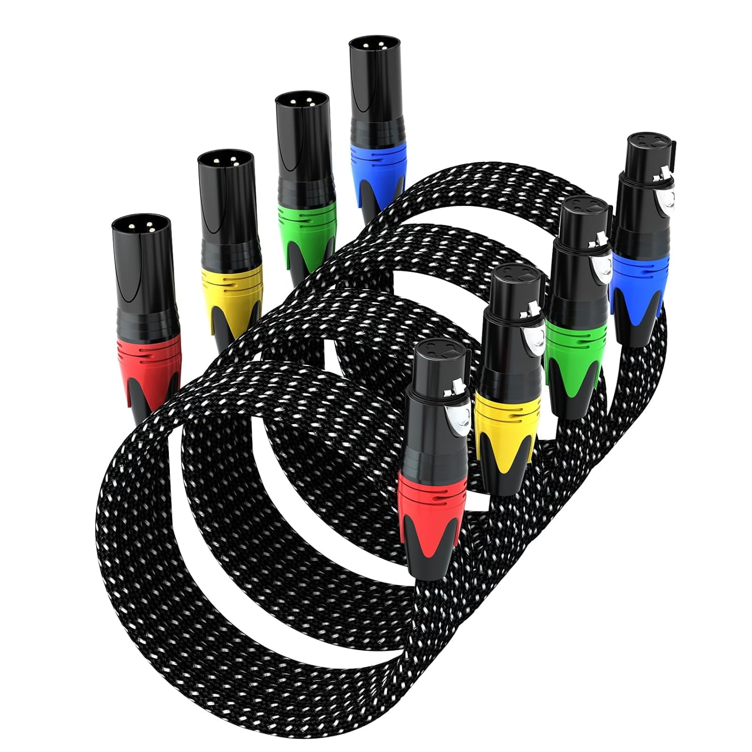 GeoHN.G XLR auf XLR Kabel 5M-2 Pack 3-Pin Mikrofonkabel Verlängerungskabel für Mixer Live-Bühne Lautsprecher Verstärker Musikaufnahme und mehr