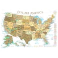 thumbnail image 1 of GeoJango USA Map Poster With Travel Destinations - Gold (30x20 Inches), 1 of 7