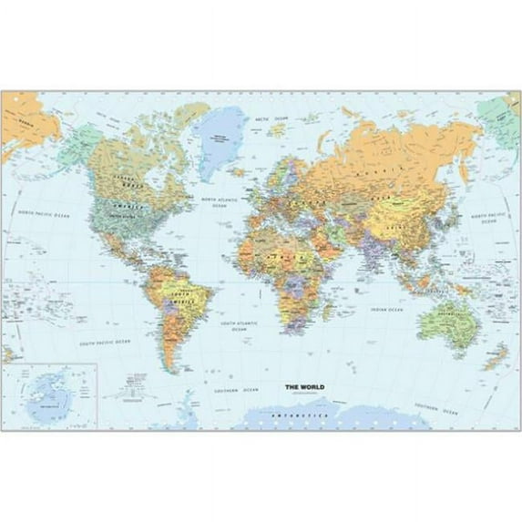 GeoNova Classroom Pull Down Classic World Wall Map
