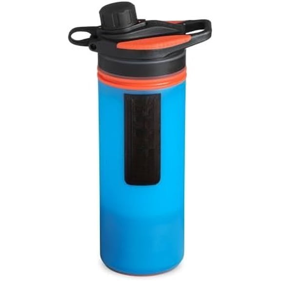GeoPress 24 oz Water Purifier Bottle - Filter for Hiking, Camping, , Travel (Bali Blue)