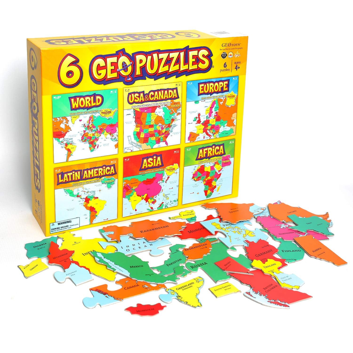 GeoToys - 6 GeoPuzzles AIF4 Set In One Box - Educational Kid Toys For ...