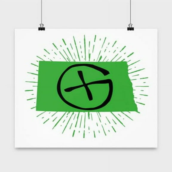 Geocacher Poster, Geocaching Logo, Fun Hobby Wall Art Gift, White 13x13in Poster
