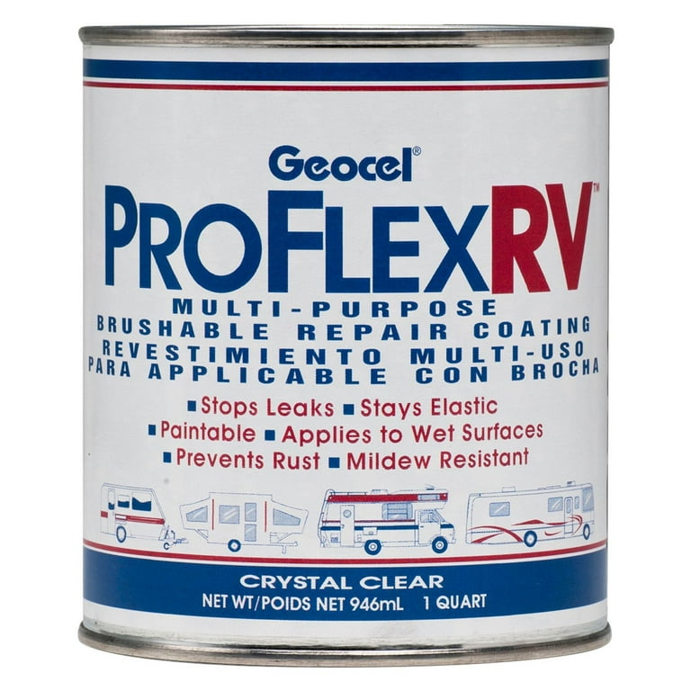 Geocel 1 Qt. Pro Flex RV Multi-Purpose Brushable Repair Coating in Clear Geocel 1 Qt. Pro Flex RV Multi-Purpose Brushable Repair Coating in Clear