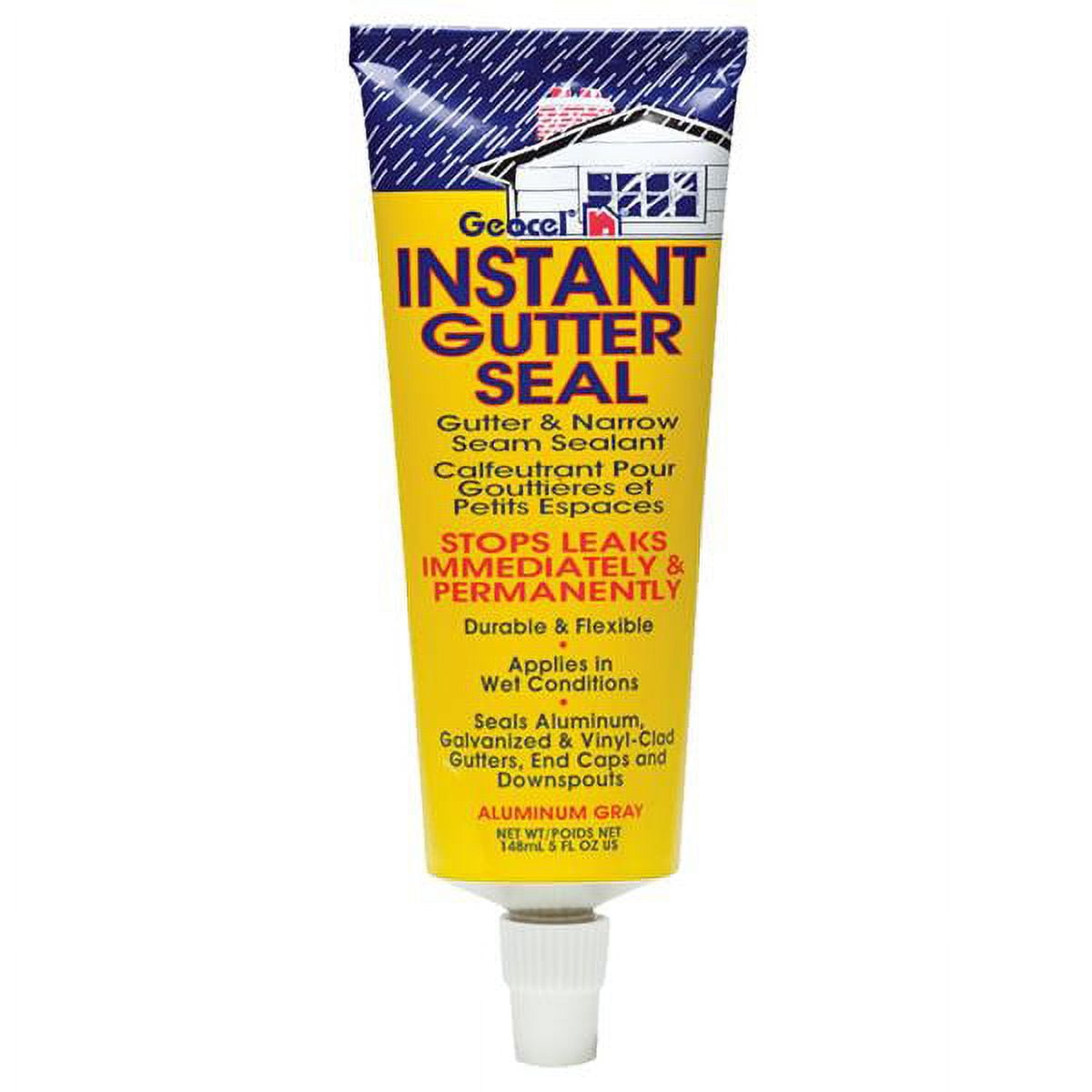 Instant Patch Gutter Geocel Instant Gutter Leak Seal - Aluminum Gray 5 OZ GC29402 - Walmart.com