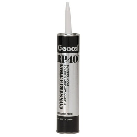 Geocel Roof Patch Plastic Roof Cement, 10 oz, Cartridge, Black, Liquid