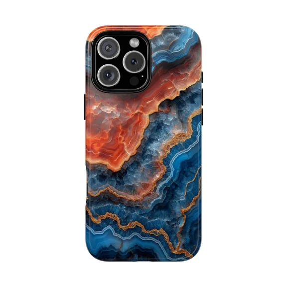 Geode Rock Agate Red Blue Pattern Case for iPhone 17 through 11 Pro Max