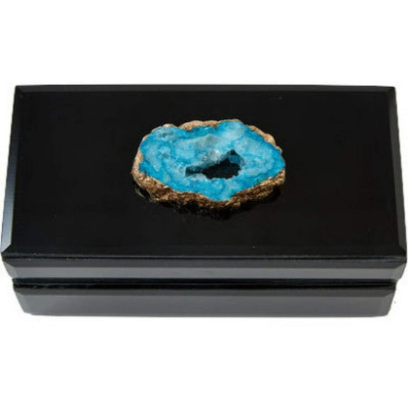 Geode Stone Topped Glass Box