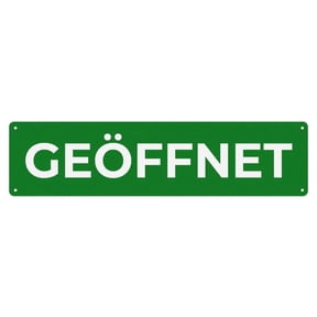 Geoeffnet Willkommen Business Hours Vintage Metal Tin Sign Plaque Wall Decor for Cafe, Club, Garden Metal Poster 4x16Inch