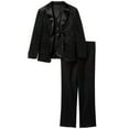 thumbnail image 1 of Geoffrey Beene Boy's Modern Fit 3-Piece Jacket Vest Trousers Satin Peak Lapel Formal Tuxedo Set, 1 of 4