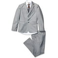 thumbnail image 1 of Geoffrey Beene Boy's Modern Fit 5-Piece Jacket Vest Trousers Shirt Tie Notch Lapel Suit Set - Colors, 1 of 5
