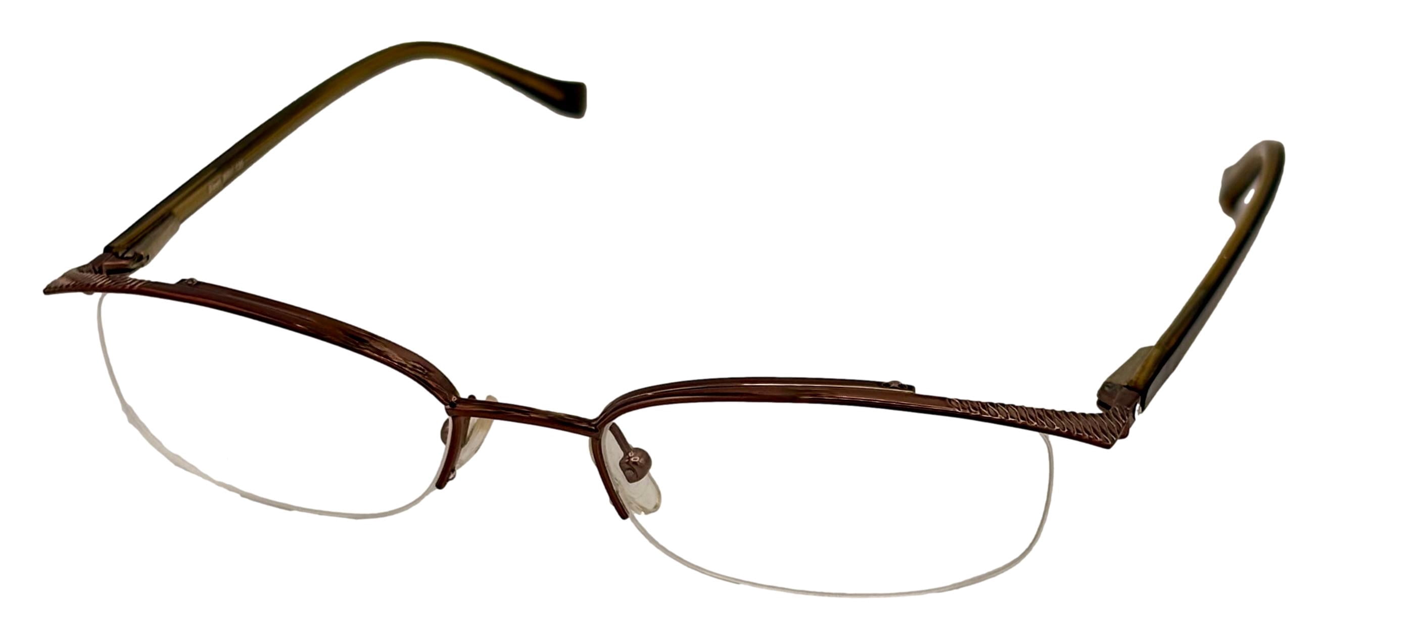 Geoffrey Beene Rimless Metal Rectangle Eyeglass Frames Brown 51mm ...