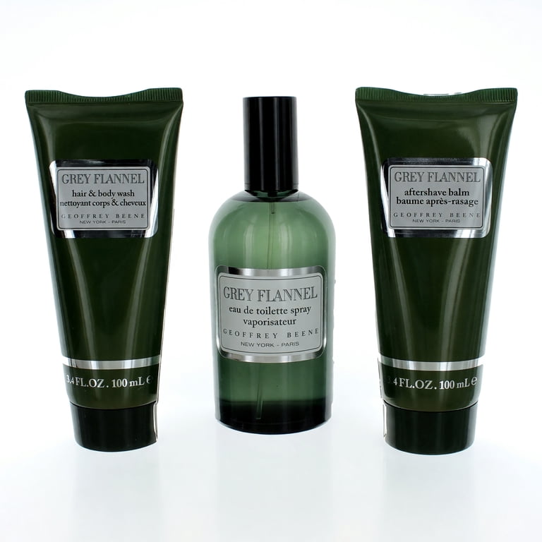 Geoffrey Beene Grey Flannel 3 Pc Gift Set, 4oz EDT, 3.4oz After