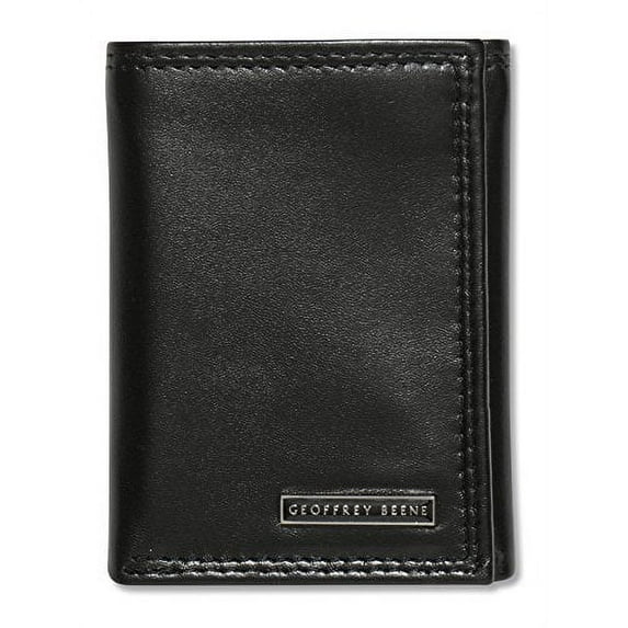 Geoffrey Beene Leather Credit Card Trifold Wallet (Black)