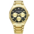 thumbnail image 1 of Geoffrey Beene Men's Black Chronograph Stainless Steel Dress Watch Classic Quartz, Elegant Design, Water-Resistant (Gold), 1 of 9