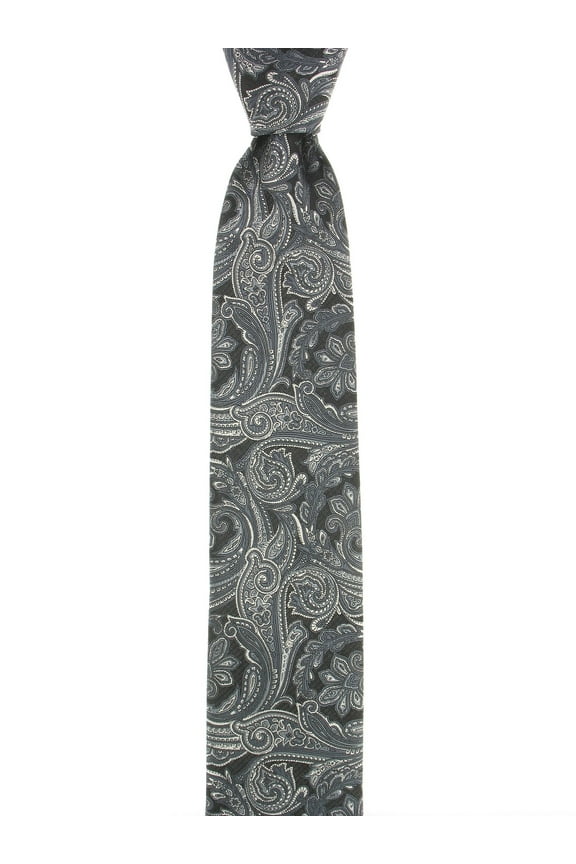Men's Black & Gray Paisley Tie