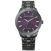 Geoffrey Beene Mens Gunmetal Stainless Steel Dress Watch Classic Quartz, Elegant Design, Water-Resistant Gunmetal