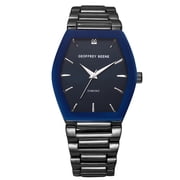 Geoffrey Beene Mens Gunmetal Stainless Steel Dress Watch Classic Quartz, Elegant Design, Water-Resistant