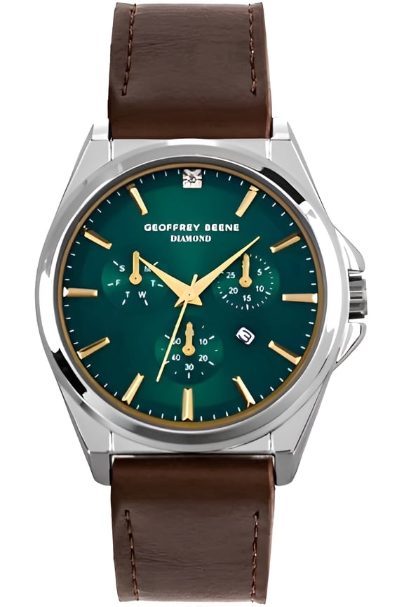 Men’s Brown Leather Dress Watch – 42mm Quartz Analog Wristwatch with Date, Water Resistant, Classic Business & Casual Style