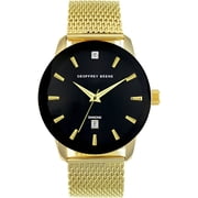 Geoffrey Beene Mens Slver Chronograph Stainless Steel Dress Watch Classic Quartz, Elegant Design, Water-Resistant