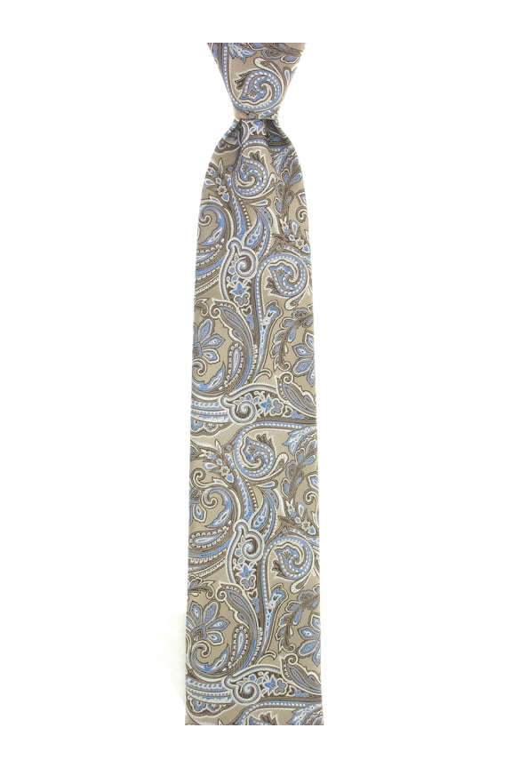 Men's Taupe Paisley Tie