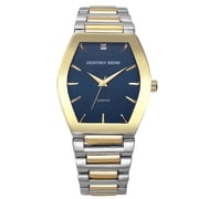 Geoffrey Beene Mens Two Tone Gold Stainless Steel Dress Watch Classic Quartz, Elegant Design, Water-Resistant