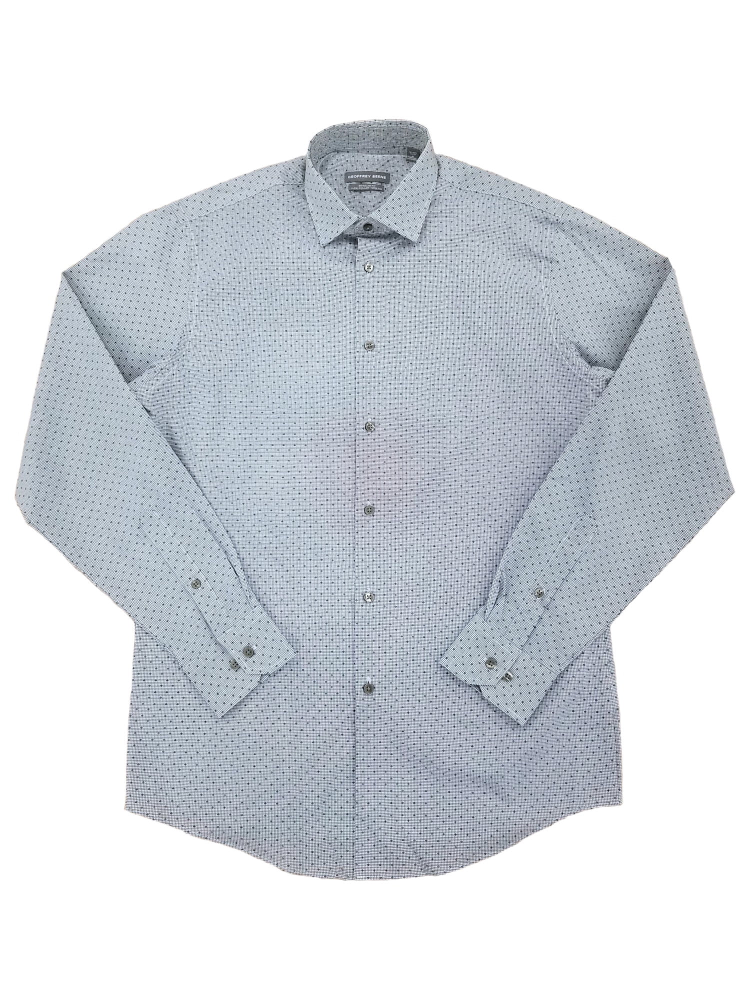 geoffrey beene dress shirts Shirt Men 17 1/2 34/35 Light Grey !!NEW!! Crafted for comfort Geoffrey Beene Mens Denim Blue