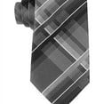 thumbnail image 1 of Geoffrey Beene Mens Fearless Plaid Self-tied Necktie, Black, Classic (57 To 59 in.), 1 of 2