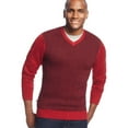 thumbnail image 1 of Geoffrey Beene Mens Front Intarsia V Neck Pullover Sweater, Red, XX-Large, 1 of 2