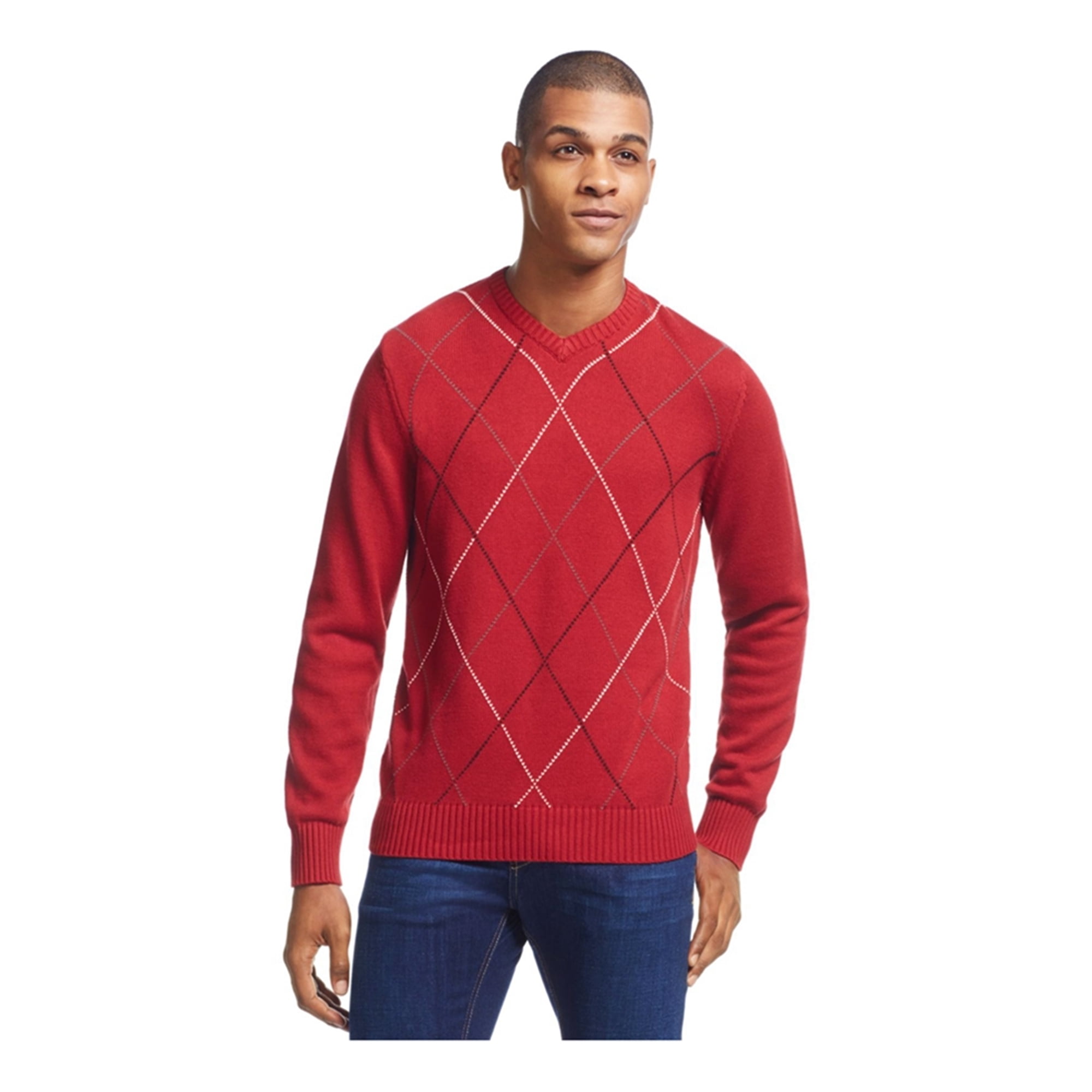 Geoffrey Beene Mens Harlequin Pullover Sweater Red Uganda Ubuy