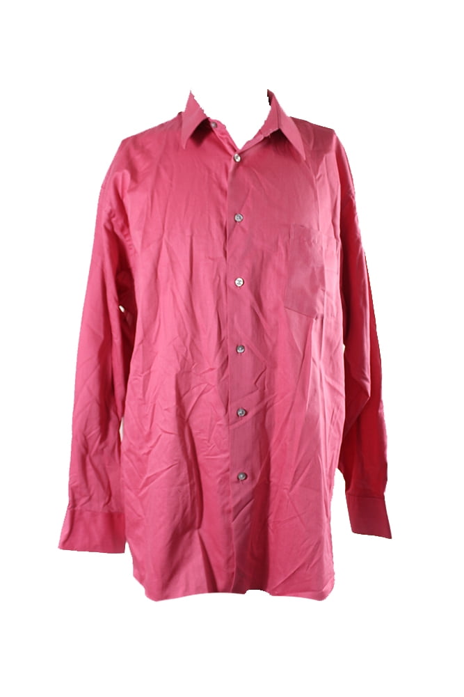 Geoffrey Beene Mens Red Classic Wrinkle-Free Dress Shirt 18.5 34-35 XXL