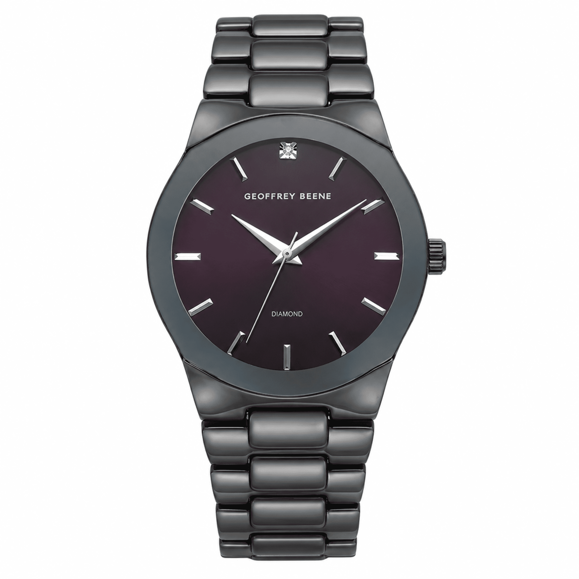 Geoffrey Beene Men’s 42mm Stainless Steel Dress Watch, Grey Dial Analog Quartz Wristwatch, Business Casual Gift for Men