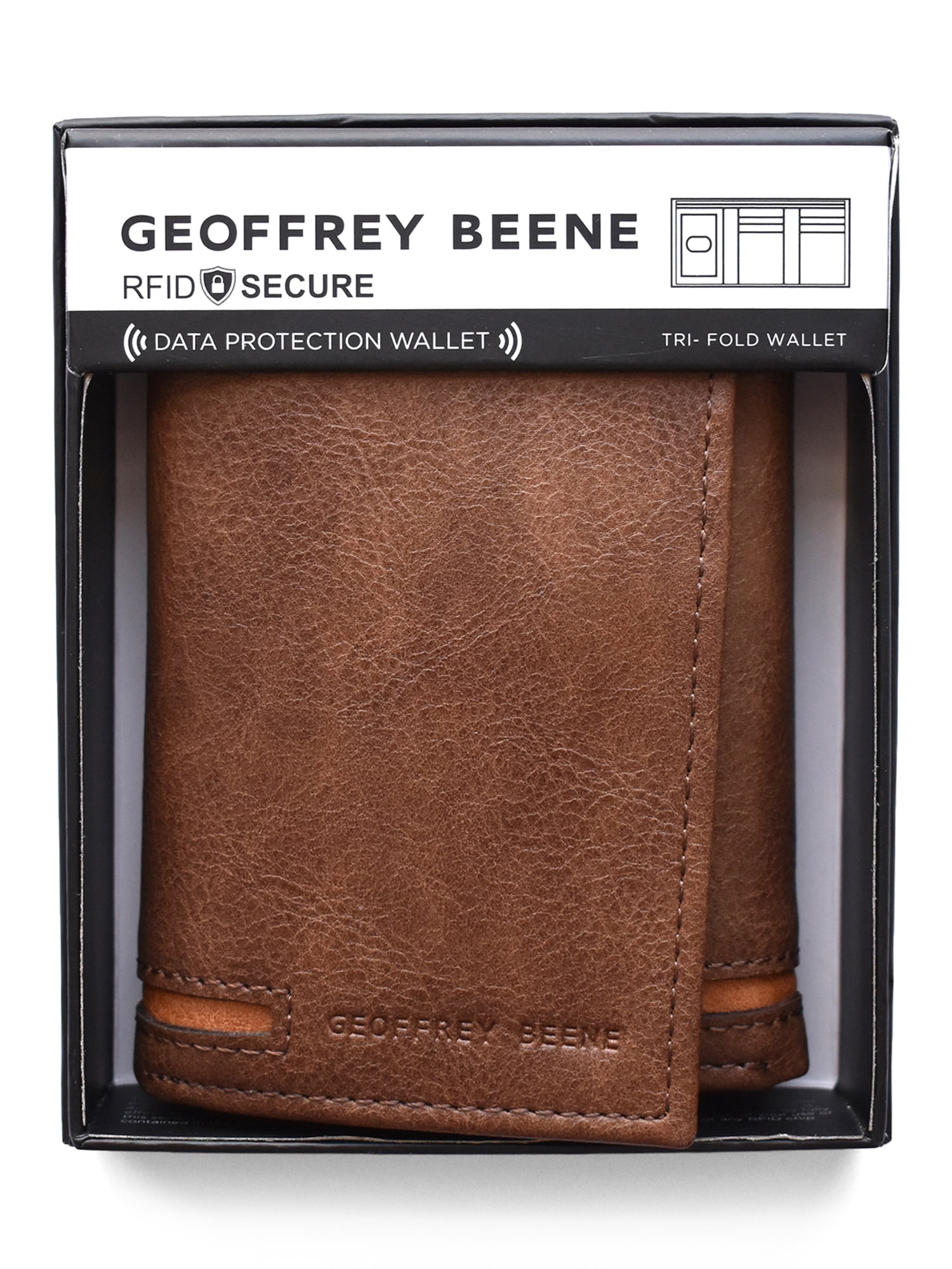 Geoffrey Beene Stylish Trifold Wallet with Clear ID Case RFID Blocking