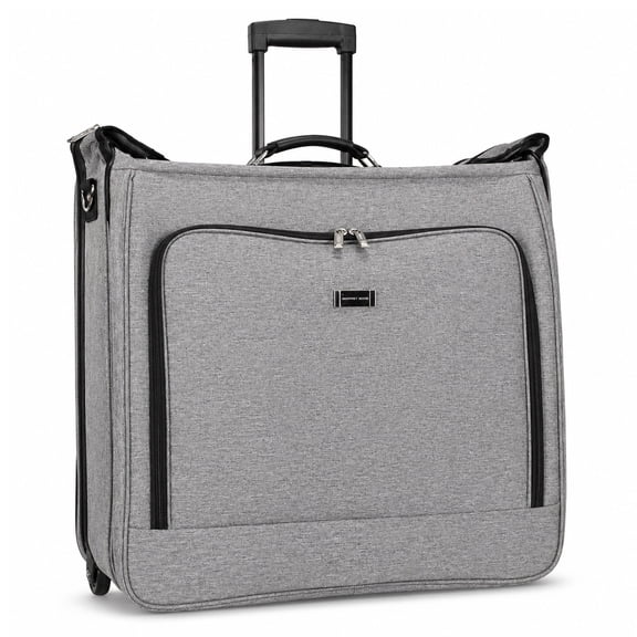 Geoffrey Beene Suit & Dress Carrier, Wrinkle-Free Hanging Clothes Rolling Garment Bag With Inline Skate Wheels and Shoulder Strap, 22 Folded