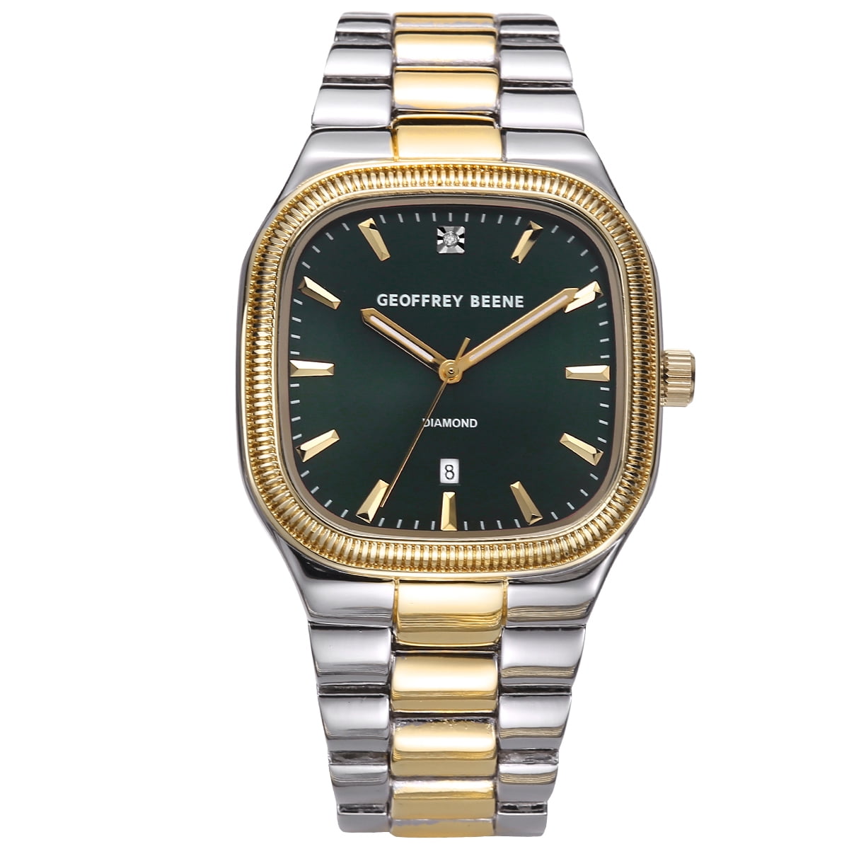 GEOFFREY BEENE Two Tone Gold Men's Square Stainless Steel Watch | Square | 39 MM