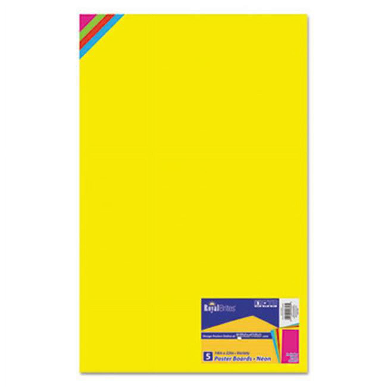 Geographics 24353 14 x 22 in. Premium Coated Poster Board, Assorted 5
