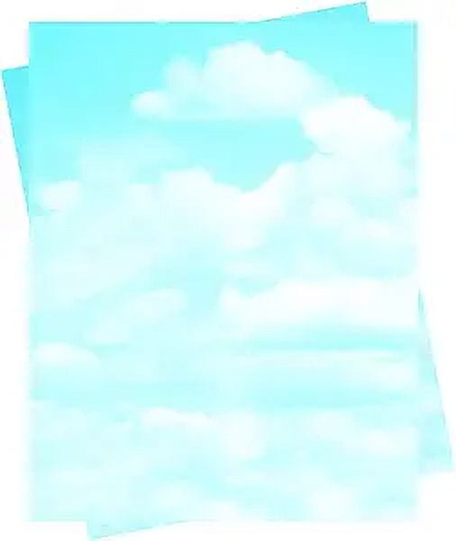 Geographics 8-1/2" x 11" 24-Pound Design Paper with Clouds, Blue/White, Pack of 100