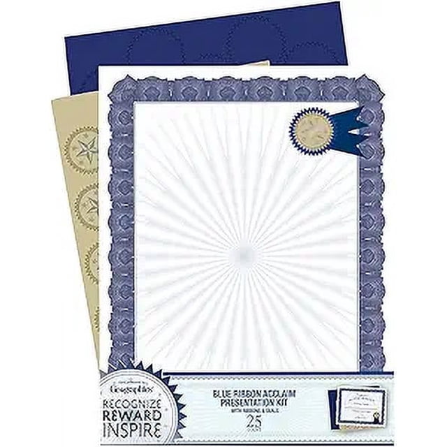 Geographics Award Certificate Kit, 8.5" x 11" Blank Certificate Paper ...