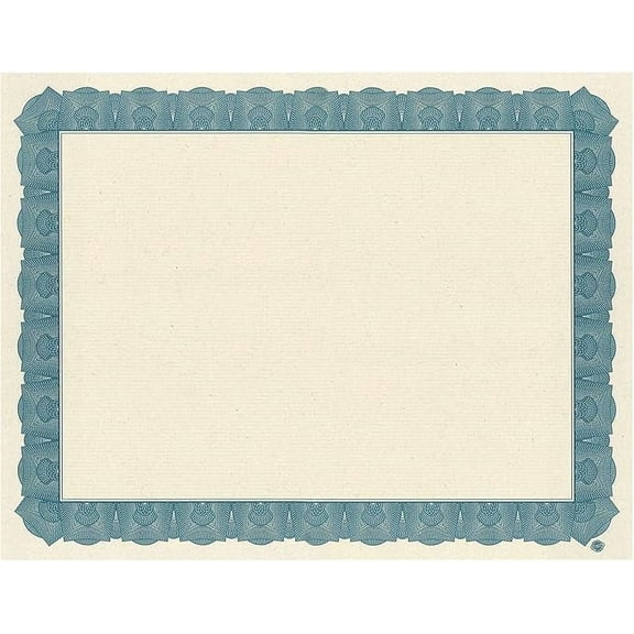 Geographics 49014 8.5 in. x 11 in. Award Certificates - Natural with Blue Braided Border (15/Pack)