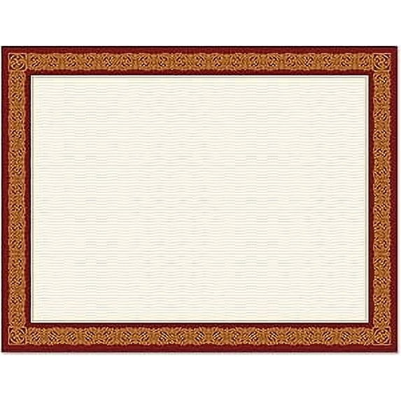 Geographics Burgundy Frame Gold Foil Certificates,8.5" x 11", Graduation Diploma, Recognition Certificate, Pack of 15