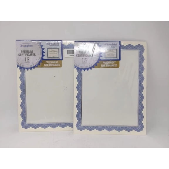 Geographics Certificate 47849 Blue Royalty Border 30/Pack