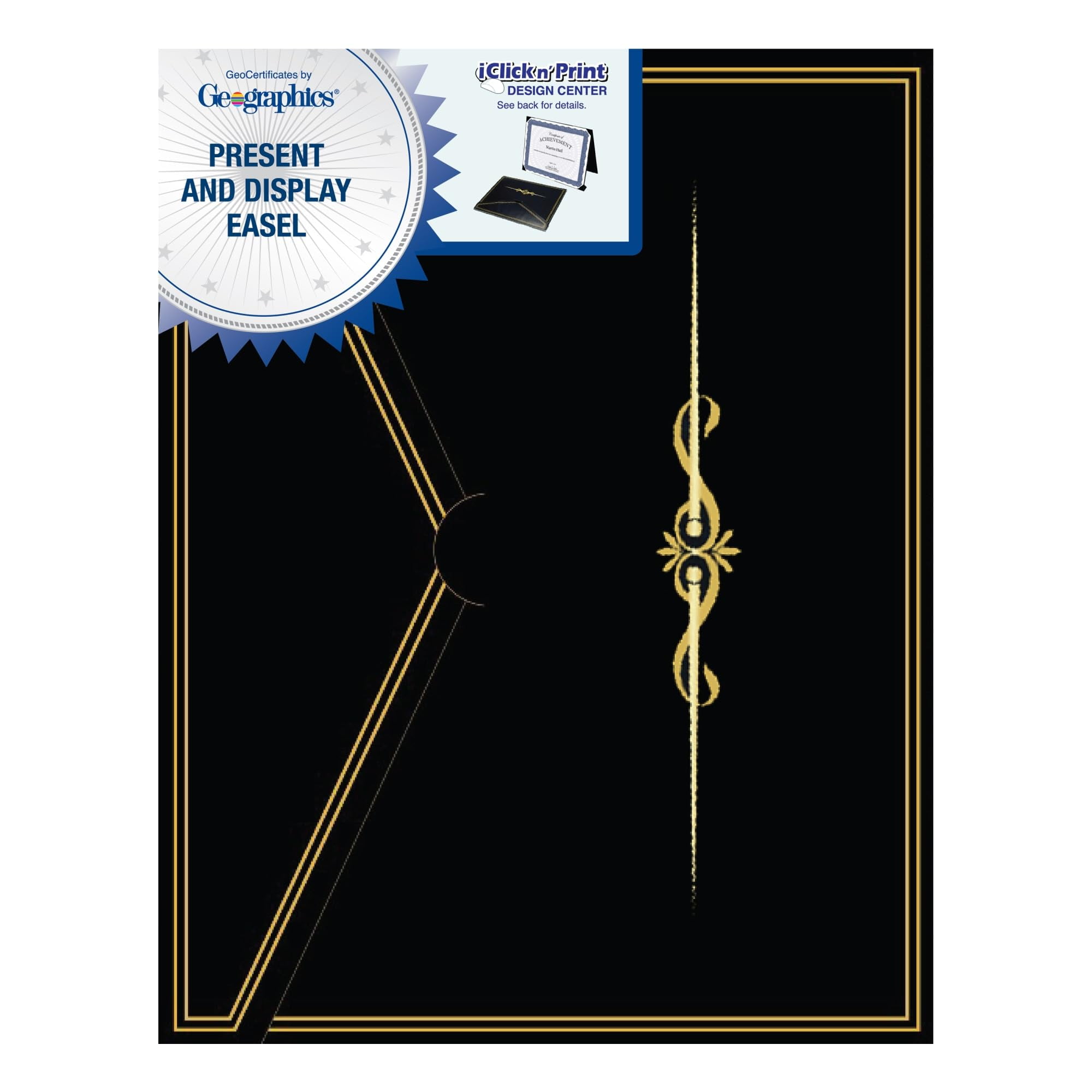 Black and Gold Certificate Presentation Easel