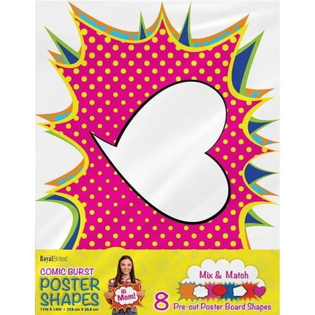 Geographics Cosmic Burst Shapes Poster Board Fun and Learning, Project, Sign, Display, Art - 18" x 14" - Cosmic Burst Shapes - 1 Pack - Multi