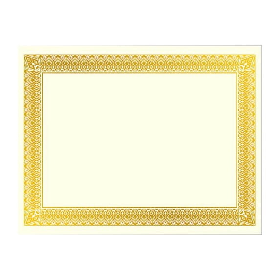 Geographics Foil Certificates, 8-1/2" x 11", Rome Gold, Inkjet and Printer Friendly, pack of 90