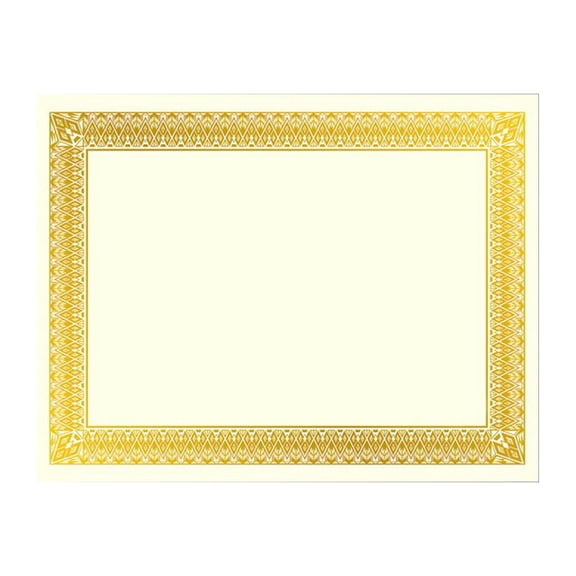 Geographics Foil Certificates, 8-1/2" x 11", Rome Gold, Inkjet and Printer Friendly, pack of 90
