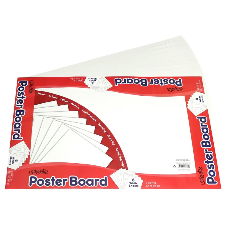 Crayola Project Poster Board - 8 Pack - White, 14 x 22 in - Kroger