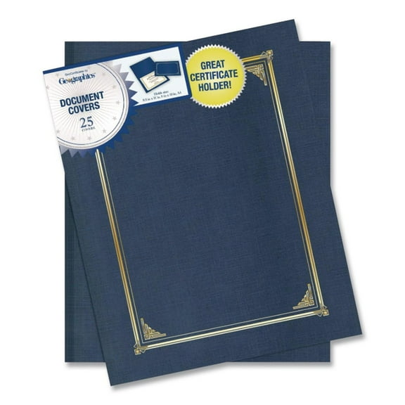Geographics, GEO47401, Award Certificate Covers, 6 / Pack, Metallic Blue