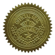Geographics Gold Embossed Seals 2" Diameter - For Certificate, Note Card, Proposal - Golden - 100 / Pack